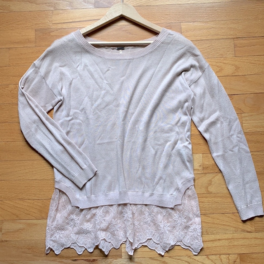 Pastel Pink Lace Layered Top